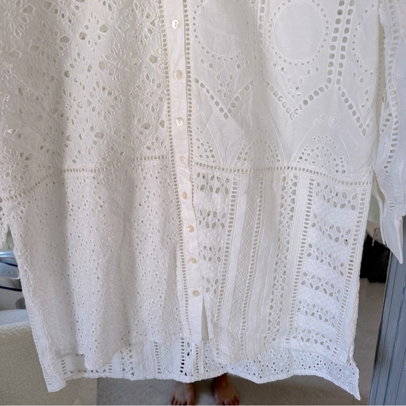 NWT Spell & The Gypsy Collective Lottie Oversized Eyelet Button Shirt Dress S - Picture 5 of 7